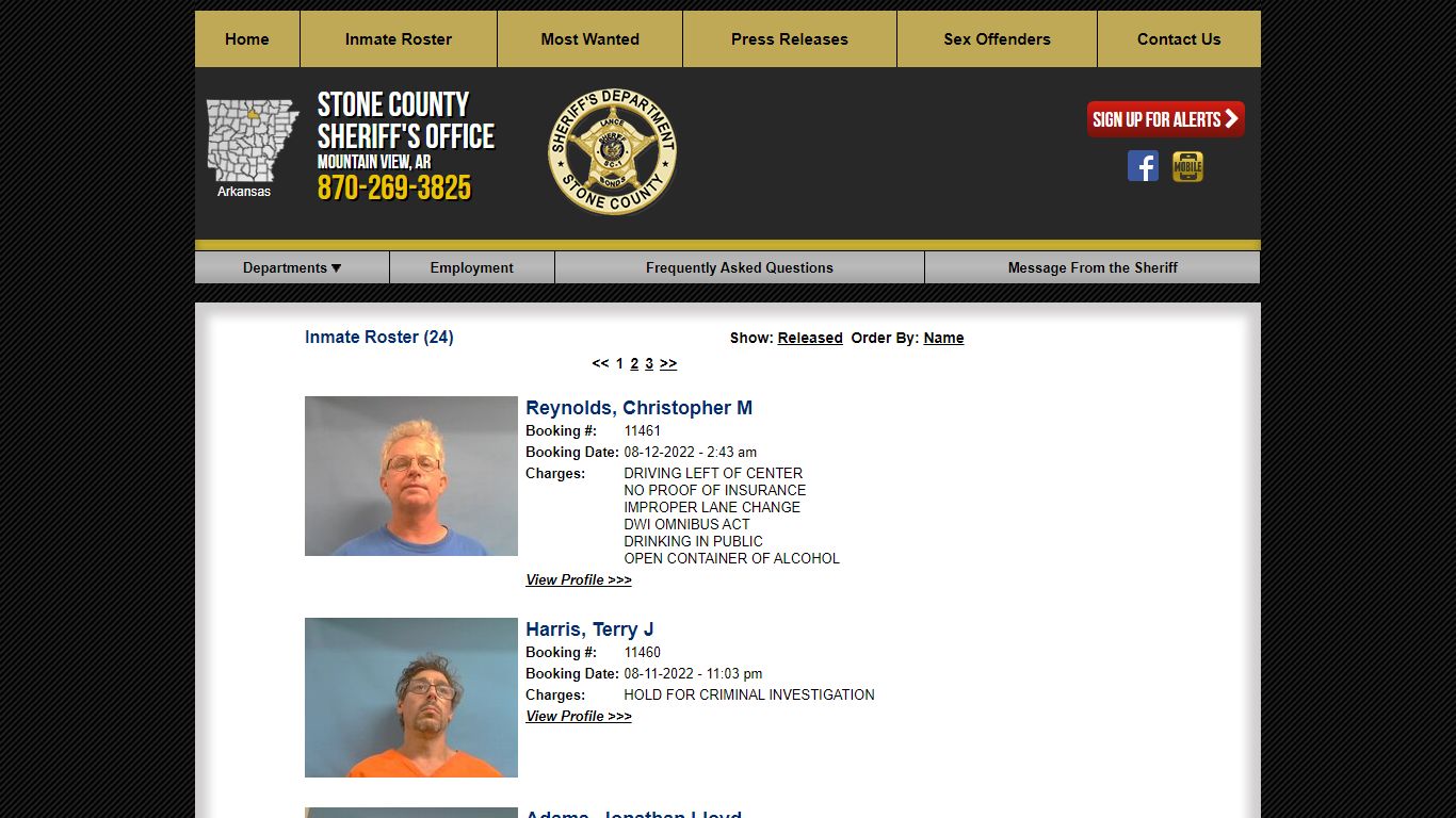 Inmate Roster - Stone County Sheriff