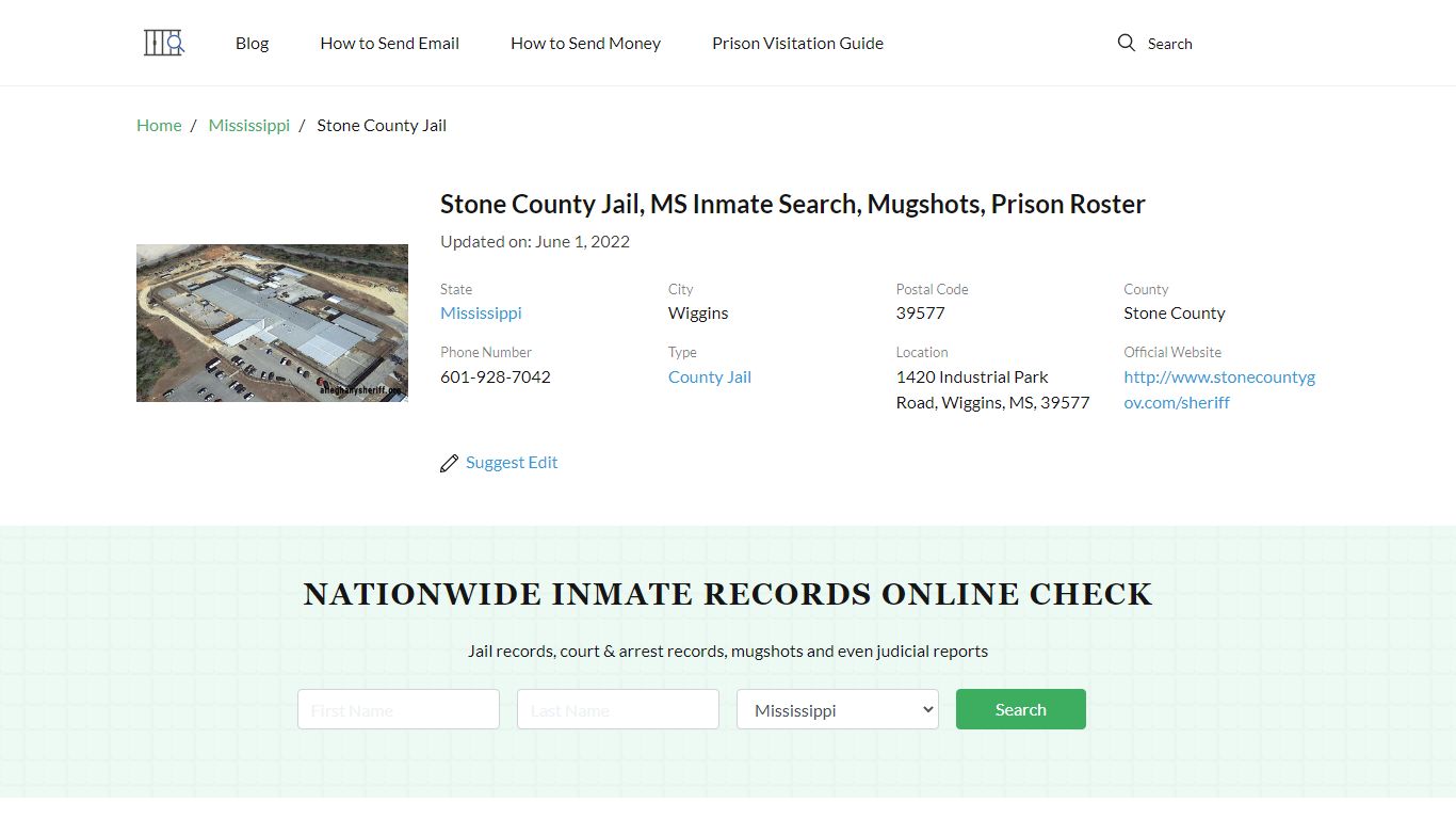 Stone County Jail, MS Inmate Search, Mugshots, Prison ...